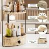 Desktop Wooden Storage Rack Fan-Shaped Corner Rack Double-Layer with Drawer Countertop Jewelry Storage Cosmetics Solid Wood Storage Rack