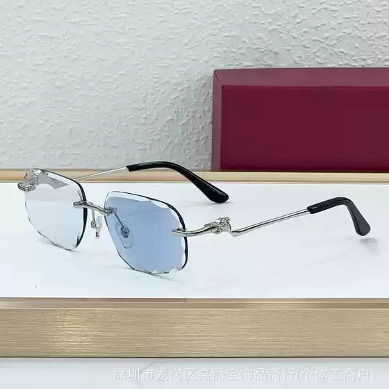 Car New Style Kajia Personalized Frameless Sunglasses for Men European and American Ins Fashion Leopard Head Metal Sunglasses for Women Ct0058