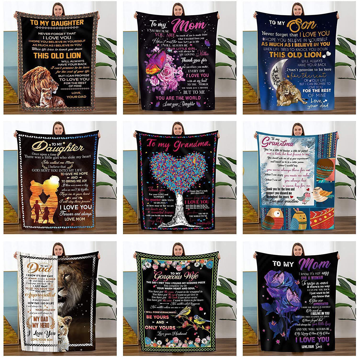 Amazon Hot Sale Envelope Printed Blanket Message Letter Air-conditioning Blanket Printed Flannel Blanket English Tapestry