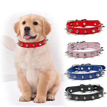 Dog Anti-bite Pet Collar Small Medium Dog Rivet Collar Durable Cat Collar Pet Supplies Leather Collar