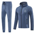 26 paris 01 gray and blue hoodie suit