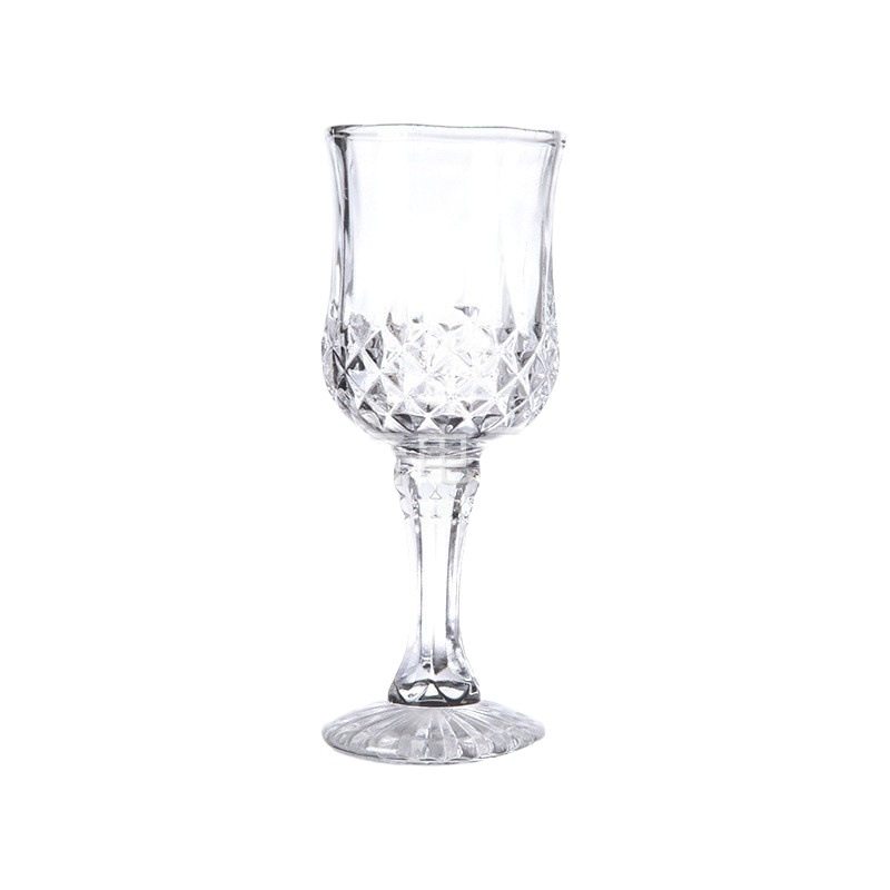 New Arrival Champagne Glass Wine Cocktail Glass Vintage Embossed Diamond Glass Carved Glass Wine Glass