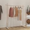 Cream-Style Small Space Clothes Hanging Rod Household Simple Coat Rack Bedroom Thickened Clothes Drying Rack Floor-Standing Clothes Rack