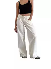American Style Retro Low Waist Non-Elastic Washed Straight Jeans Women's Autumn New Street Wide Leg Denim Women's Pants
