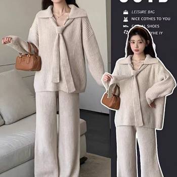 New Maternity Suit Autumn and Winter New High-End Fashion Loose Light Luxury Maternity Wide-Leg Pants Suit