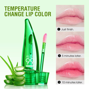 langmannni Aloe Lip Gloss Warm Color Changing Lip Glaze zi Runbao shi Lip Balm Lip Oil