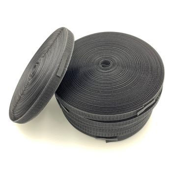 Black Blended Velcro Hook Surface Wool Surface Color Adhesive Tape Clothing Accessories Polyester Velcro Wholesale