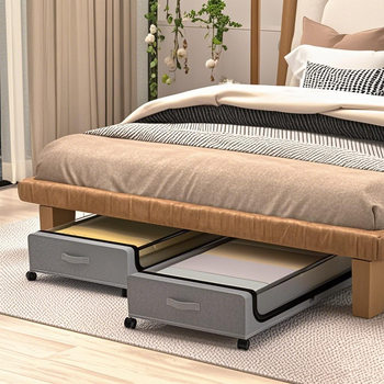 Under-The-Bed Storage Clothes Quilt Blanket Removable Dust-Proof Storage Box Under-Bed Large-Capacity Wheeled Storage Rack