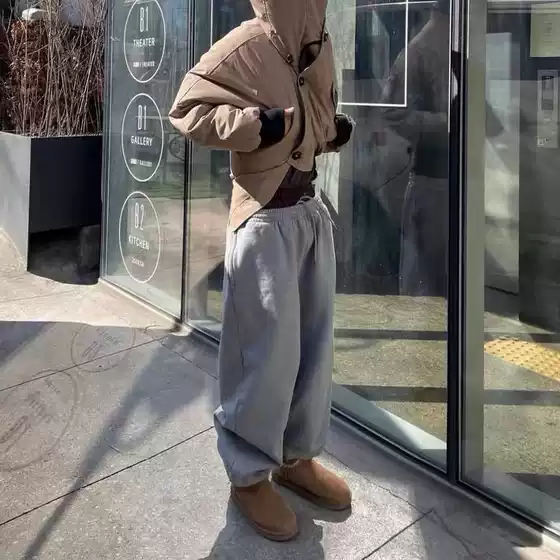 New Heavyweight Fake Two-Piece Plaid Button Stitching Embroidered Trousers and Sweatpants Loose Casual Sports Trend