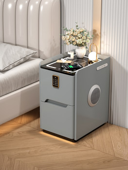 ✅ Narrow Bedside Table, Small Household Cabinet with a Light Luxury Feel, Smart Design with Socket, Extremely Narrow Cabinet, Modern Minimalist Bedside