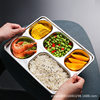 Food-Grade 304 Stainless Steel Divided Plate for Canteens, Student Fast Food Plate, Light Luxury, High Aesthetic Value, Commercial Tableware Tray