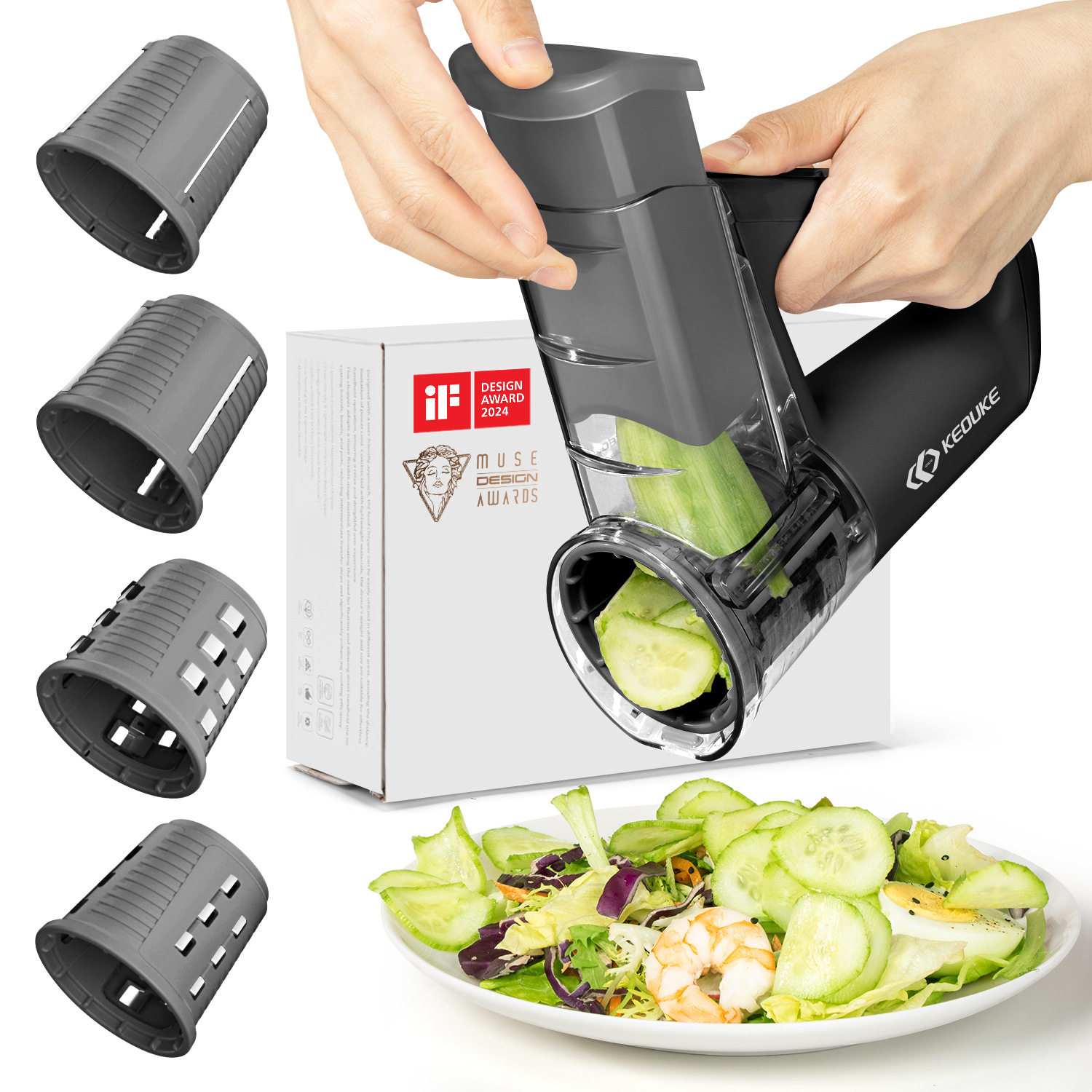 Maixiansheng Electric Handheld Light Food Cooking Machine for Cutting Vegetables Household Multi-Functional Roller Shredder Slicer