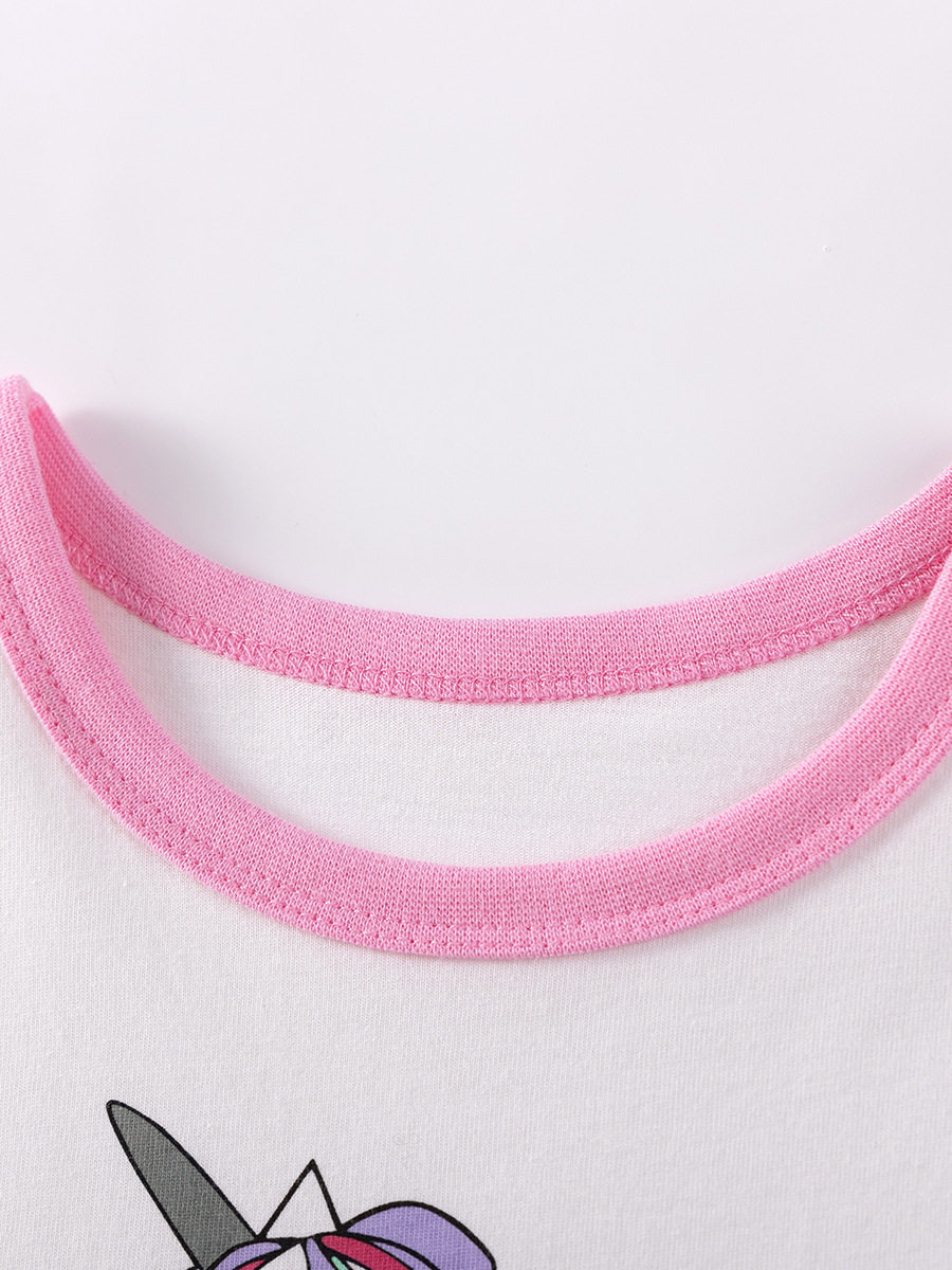 New Summer Girls' Dress, Cute Unicorn Kids' Dress, Short-Sleeve Dress Wholesale