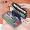 Cross-border New RFID Anti-theft Brush Passport Bag Long Zipper Crossbody Passport Wallet Multifunctional Storage ID Bag