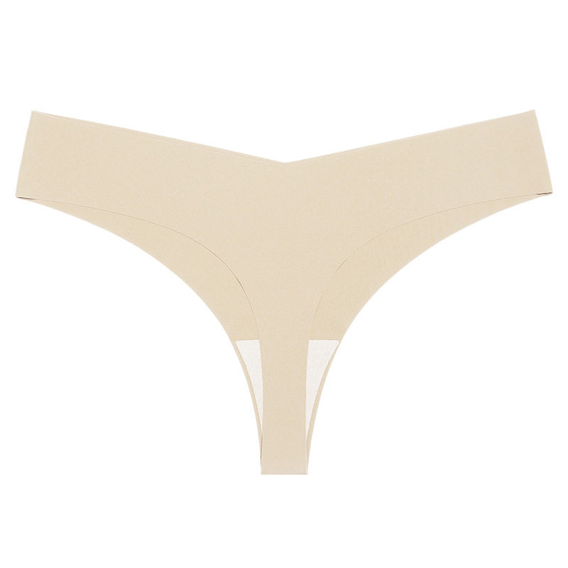 欧美低腰冰丝裸感无痕纯棉裆透气大码T型内裤 女士性感一片式内裤