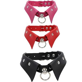 European and American New Style Personality Punk Gothic Leather Collar Choker Necklace Trendy Collarbone Collar Traction