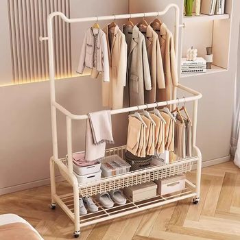 Simple Coat Rack Floor-Standing Clothes Rack Thickened and Thickened Household Indoor Clothes Hanger Balcony Rack Clothes Drying Rack