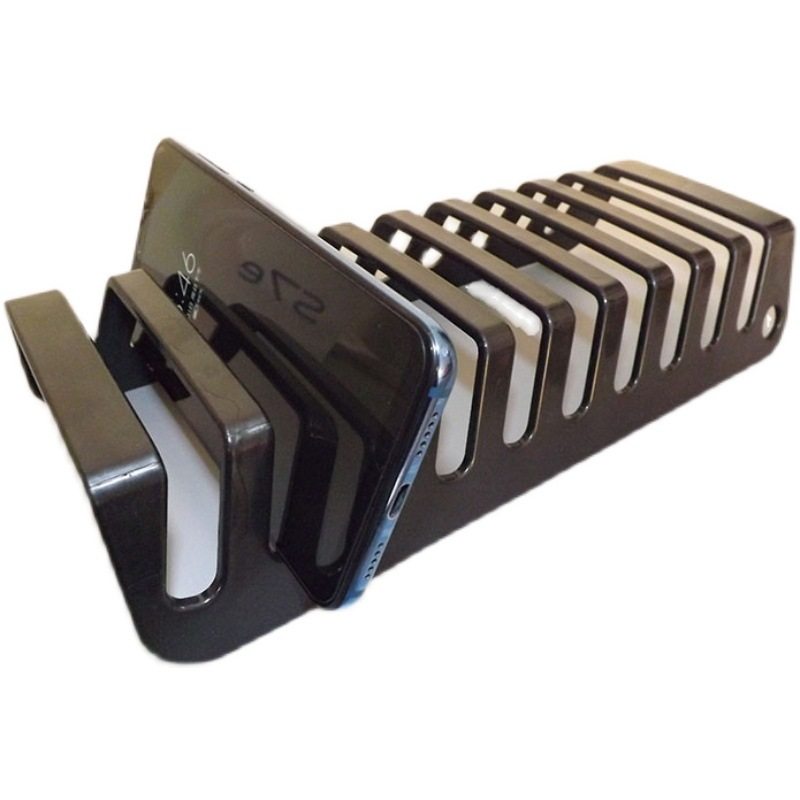 Multiple Mobile Phones and Tablets Storage and Placement Bracket Studio Multi-Card Slot Desktop Centralized Charging Horizontal Placement Ginger Tea