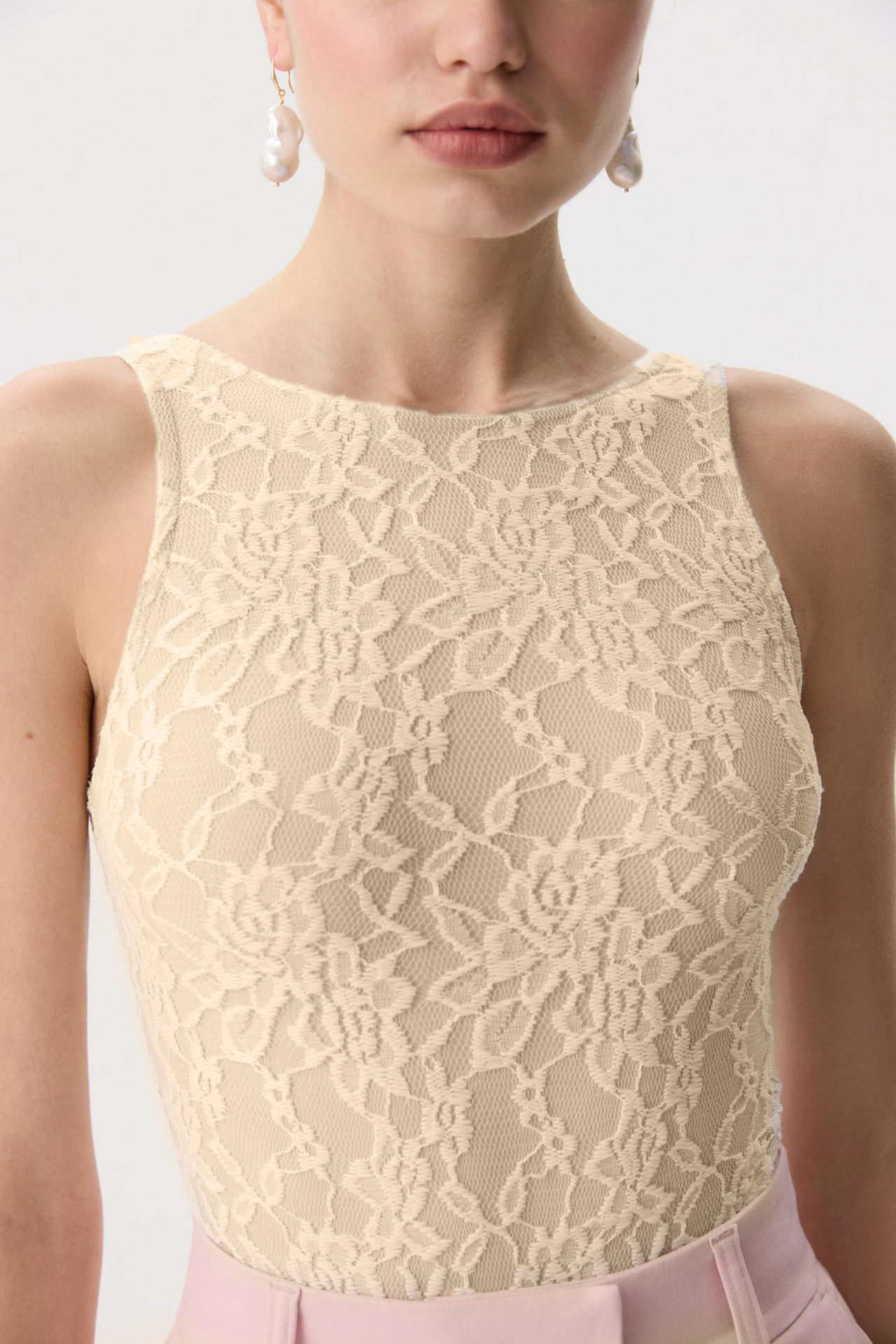 Lace Hollow Out T Shirt Pearl Button Split Hem Fitted Bell Sleeve Casual Wear for Women OEM Available
