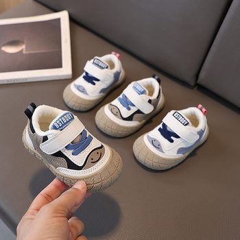 Men's and Women's Baby Toddler Shoes Autumn and Winter New Children's Board Shoes Baby Soft Bottom Warm sneaker Cotton Thin Velvet