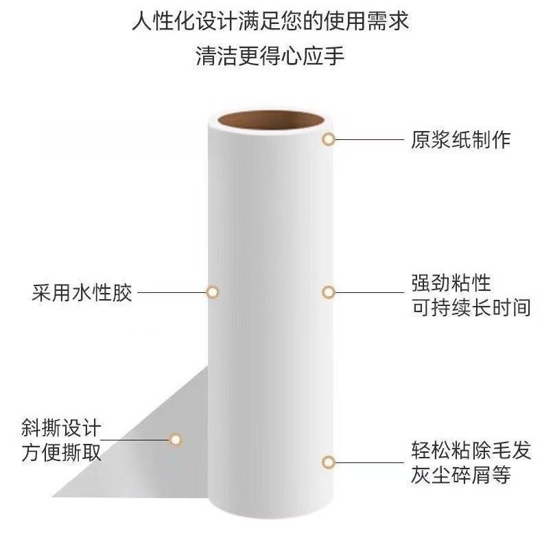 Tearable Lint Roller Paper Strong Lint Roller Paper Lint Remover Replacement Core 10cm Diagonal Tear Cleaning Dust Paper