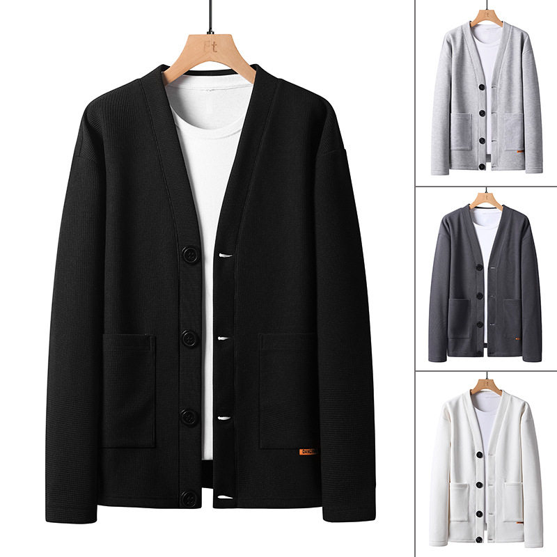 【逸品源】YPY-6726P35华夫格外套2022春秋新款潮牌男士开衫卫衣