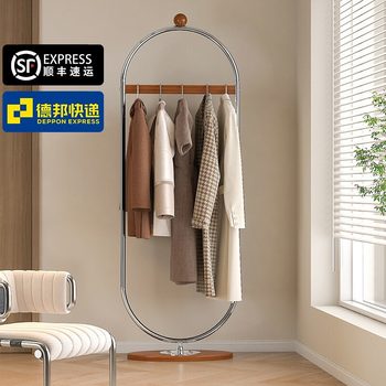 Medieval Style Clothes Hanger Floor-Standing Entrance Hall Clothes Hanger Overnight Clothes Storage Rack Living Room Light Luxury Stainless Steel Coat Rack
