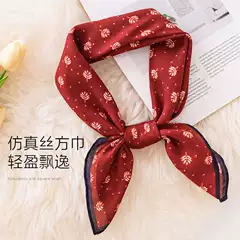 Pastoral Artistic Cotton Linen Small Square Scarf Women's Professional Decorative Scarf Spring and Summer Silk Scarf Artistic Decorative Small Silk Scarf