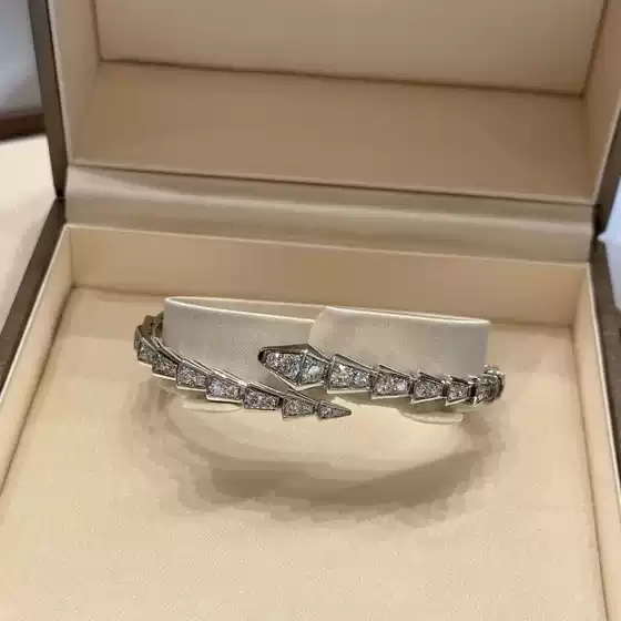 [Counter Version] Baojia Snake Full Diamond Bracelet Rose Gold Diamond Snake Bone Bracelet Valentine's Day Gift 520