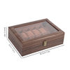 Light Bundle Wood Grain Watch Leather Box 12-Position Window Mechanical Watch Gift Box Leather Jewelry Box Bracelet Bracelet Box