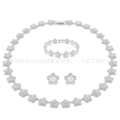 New flower roman platinum [necklace bracelet earrings] set