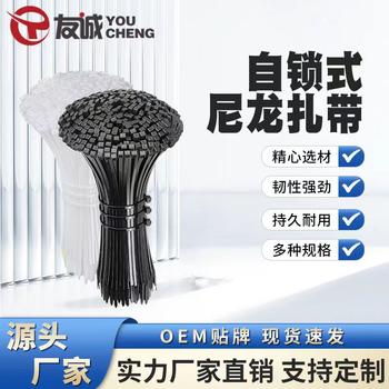 Youcheng Self-Locking Nylon Cable Tie Plastic White Strapping Car Cable Tie Black Cable Management