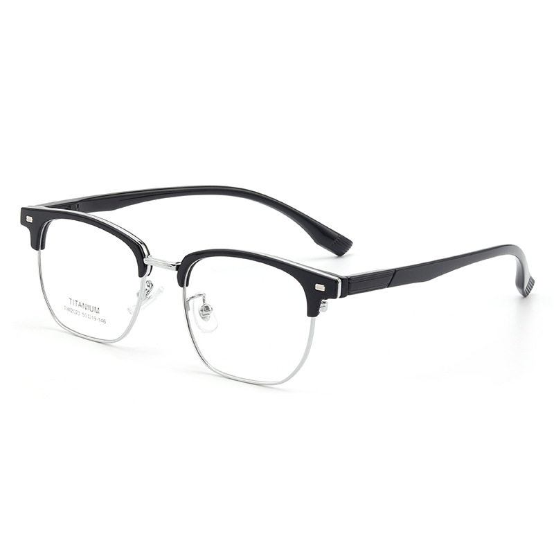 Square Eyebrow Glasses Frame for Myopia, Unisex, Elegant Half-Frame Style, Made in Danyang, Supports Wholesale 2023
