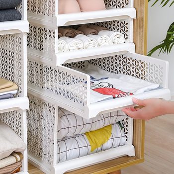 Wardrobe Storage Artifact Drawer-type Storage Box Laminated Rack Partition Arrangement Shelf Dormitory Rack Storage Basket
