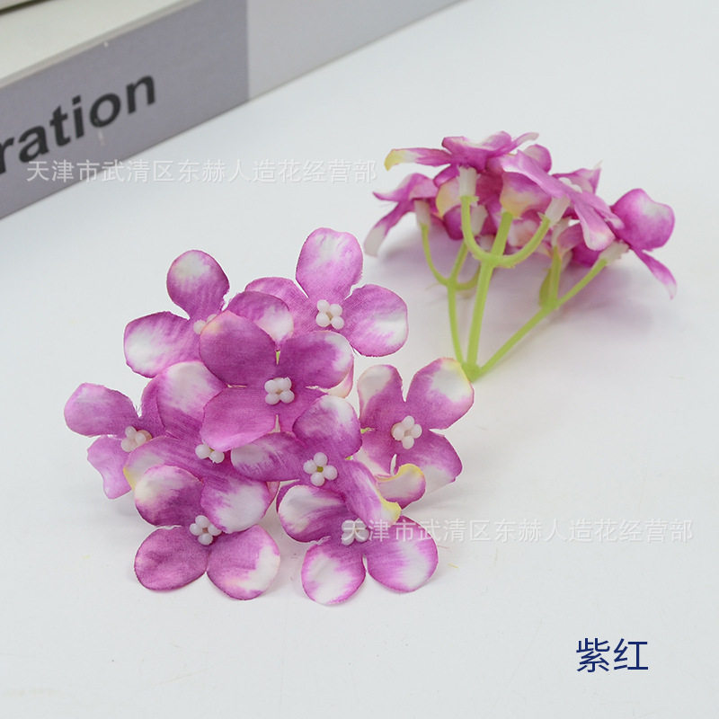 9叉油画绣球仿真花小花DIY手作素材绣球花朵婚庆新娘头饰发饰配花