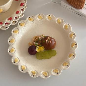 3D Stereo Fruit Plate Creative Ceramic Popular Dessert Plate Snack Salad Plate Lace Fun Plate Cute Ceramic Plate