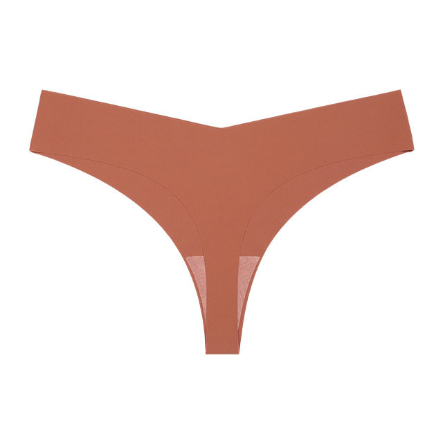 欧美低腰冰丝裸感无痕纯棉裆透气大码T型内裤 女士性感一片式内裤