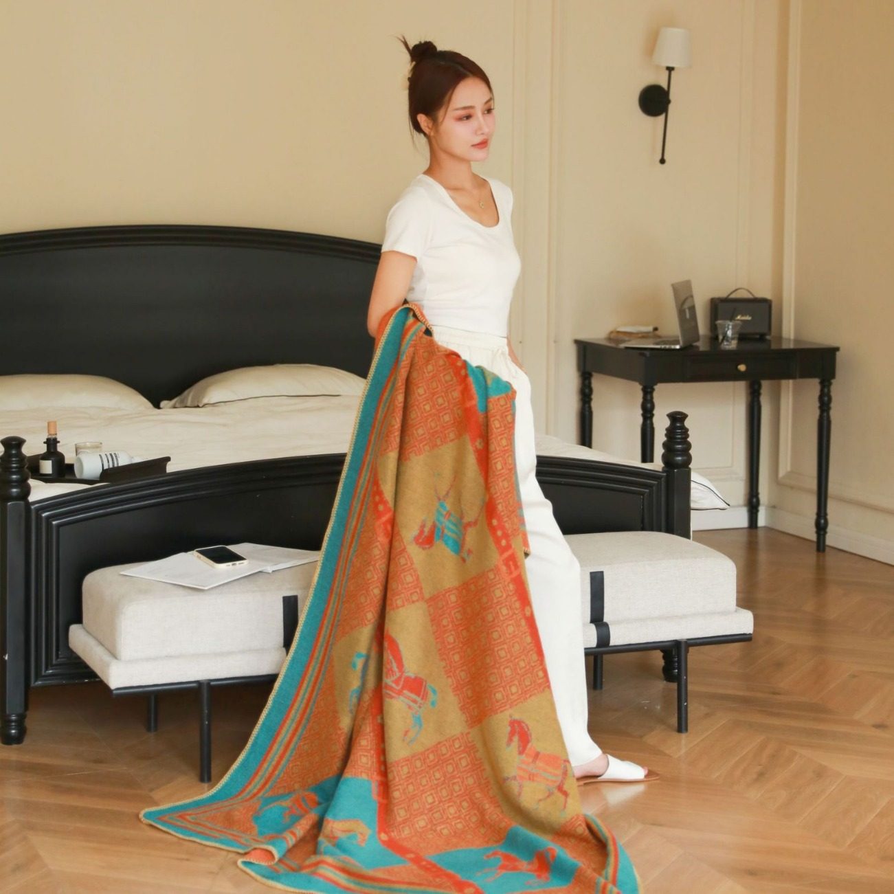 Retro Premium Airplane First Class Aviation Blanket Wrinkle Resistant Blanket Soft Air Conditioning Blanket Lunch Nap Blanket