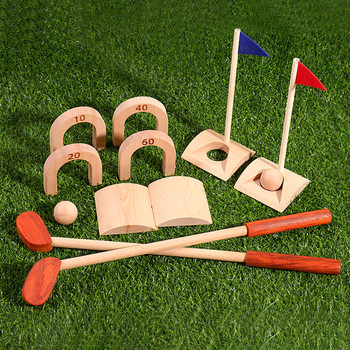 Wooden indoor golf set children's simulation golf outdoor parent-child interactive fitness sports toys