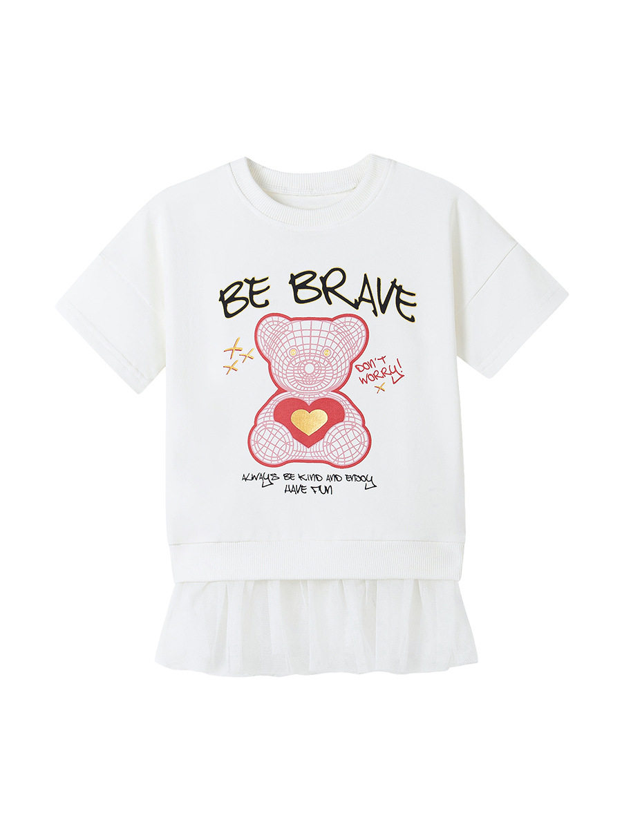 New Girls' Summer Hoodie Dress from Factory, Cartoon Dress Wholesale