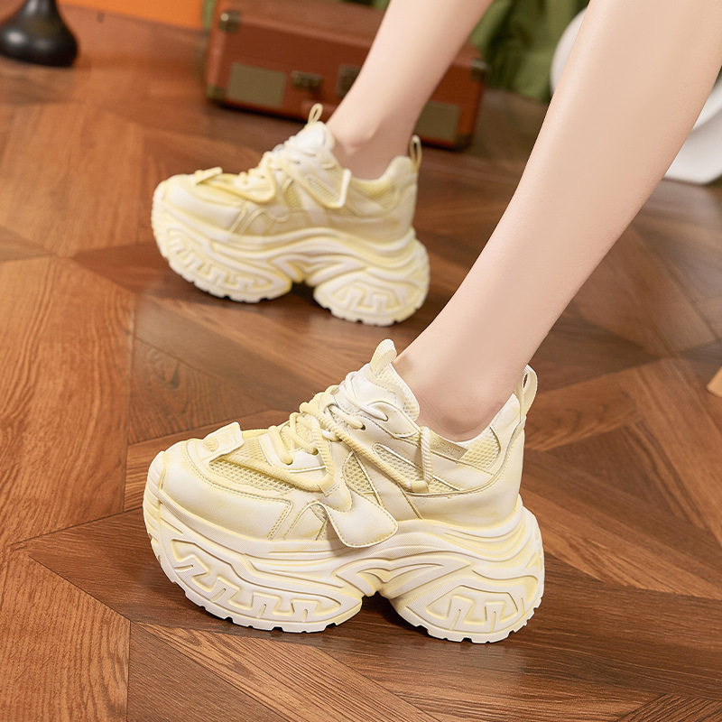 Giày cao gót nữ đế xuồng platform gót dày 8cm mũi tròn quai hậu — Bạc, Vàng nhạt, Anh đào