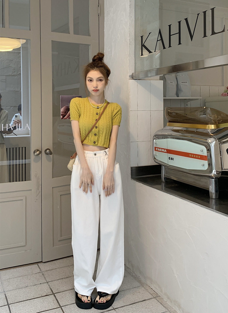 High Waisted Womens Jeans Korean Style Casual Straight Leg Versatile Spring Fall Fashion Wholesale Available