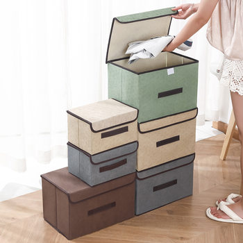 Household Storage Box Fabric Non-Woven Storage Box Foldableable Debris Organization Wardrobe Toy Clothing Storage Box