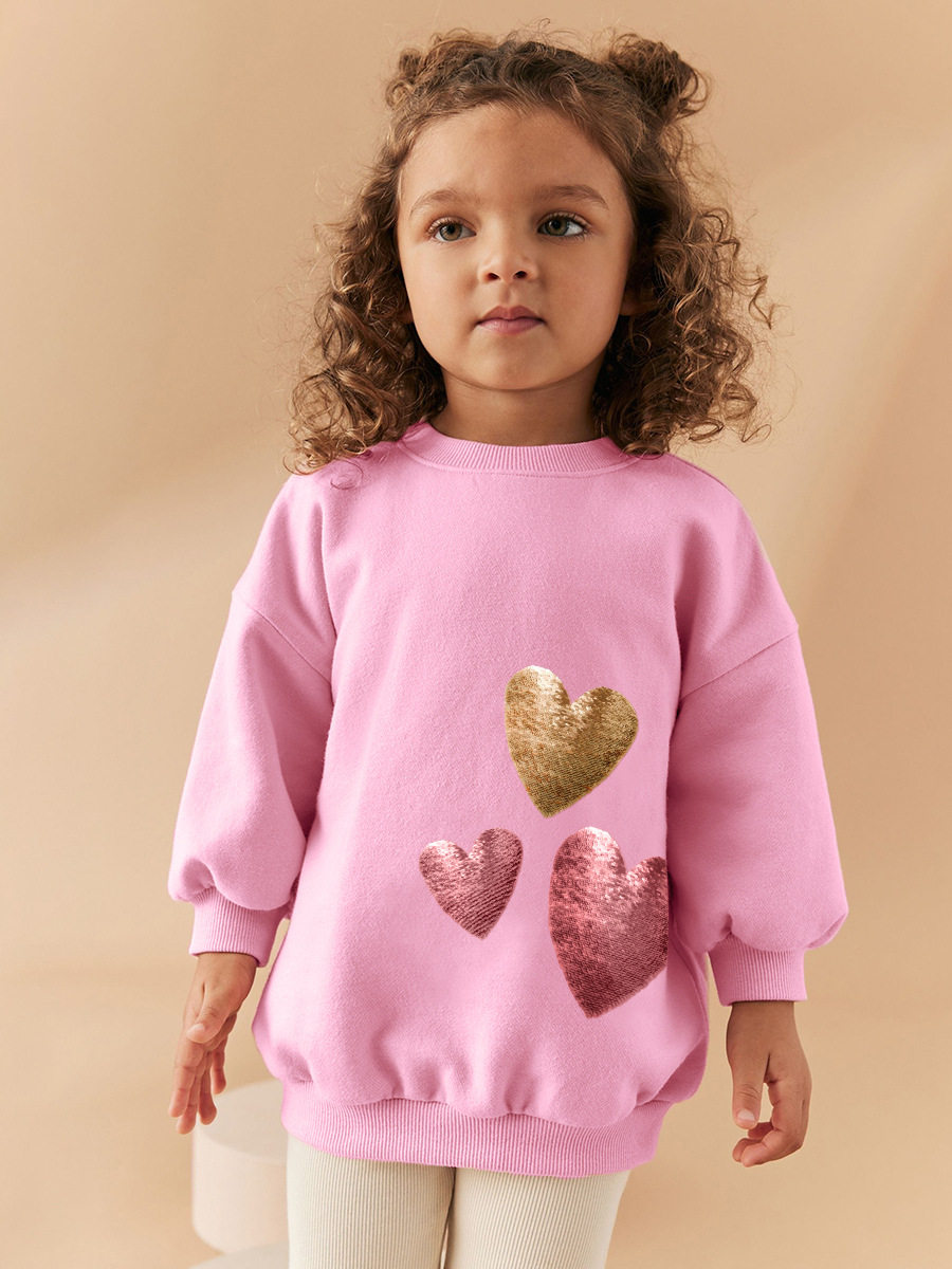Autumn Long-sleeve Girls' Set, Cute Heart-shaped Kids' Outfit, Girls' 2-piece Set