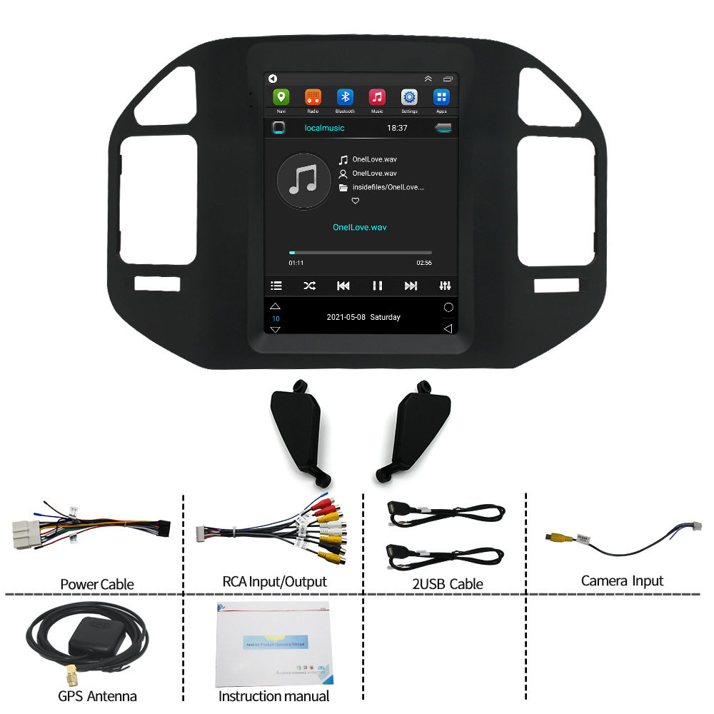 Suitable for 99-04 Mitsubishi Pajero V73 Android vertical screen car Large Screen 9.7 inch car navigator
