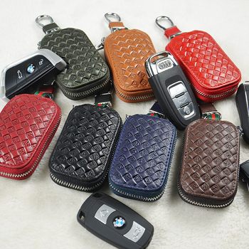 Fashion first layer cowhide car key case remote control protective cover chain car key bag genuine leather key bag factory wholesale