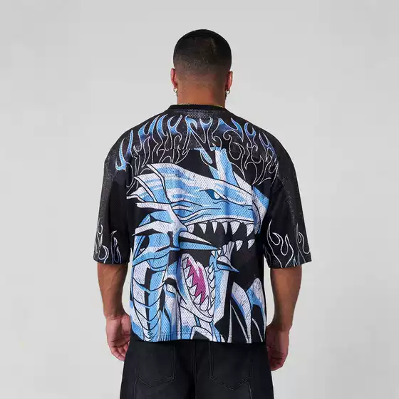 YONGLA collaborates with Yu Gi Oh to create a super sized sports short sleeved hole European and American casual fitness T-shirt for Game King