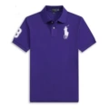Polo shirt-purple big white label