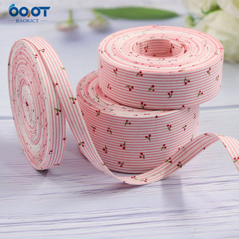 Cherry Striped Ribbon Press Cloth Ribbon Bow Tie Pet Traction Rope Collar Gift Wrapping Cloth Ribbon