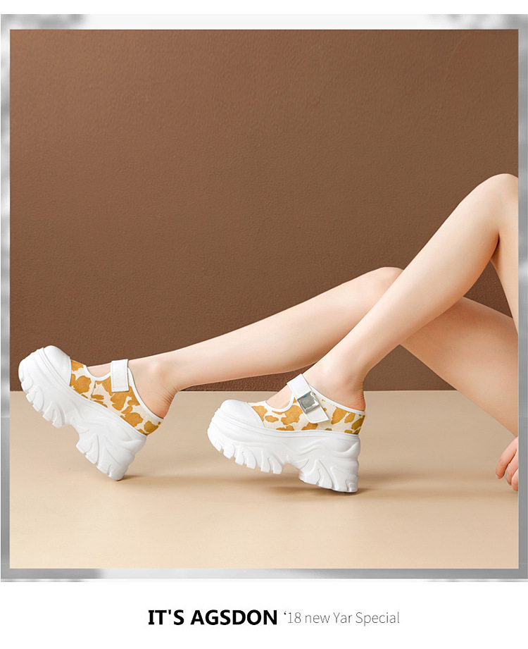 Sandal cao gót nữ hở mũi, đế xuồng 12 cm, quai bọc mũi, phối màu, phong cách dạo phố — [Đen], [Trắng], [Vàng nhạt] chi tiết 16